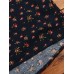 Women Cotton Loose Floral Print Round Neck Long Sleeve Blouse