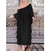 Women Long Sleeve Lace Patchwork Bat Sleeve Kaftan Tunic Solid Color Pleats Midi Dresses