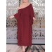 Women Long Sleeve Lace Patchwork Bat Sleeve Kaftan Tunic Solid Color Pleats Midi Dresses