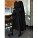 Women Loose Thick Sweatshirt Solid Calf Length Casual Midi Dresses