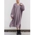 Women Sweatshirt Calf Length Side Fork Loose Solid Midi Dresses