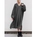 Women Sweatshirt Calf Length Side Fork Loose Solid Midi Dresses