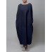 Women Thick Warm Loose Sweatshirt O-Neck Calf Length Midi Dresses