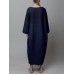 Women Thick Warm Loose Sweatshirt O-Neck Calf Length Midi Dresses