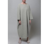 Women Thick Warm Loose Sweatshirt O-Neck Calf Length Midi Dresses