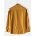 Mens Solid Color Brief Style Button Front Long Sleeve Henley Shirt