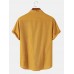 Mens Solid Color Brief Style Round Neck Short Sleeve Henley Shirt