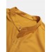 Mens Solid Color Brief Style Round Neck Short Sleeve Henley Shirt