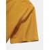 Mens Solid Color Brief Style Round Neck Short Sleeve Henley Shirt