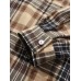 Mens Vintage Plaid Casual Fit Cotton Long Sleeve Henley Shirts With Pocket